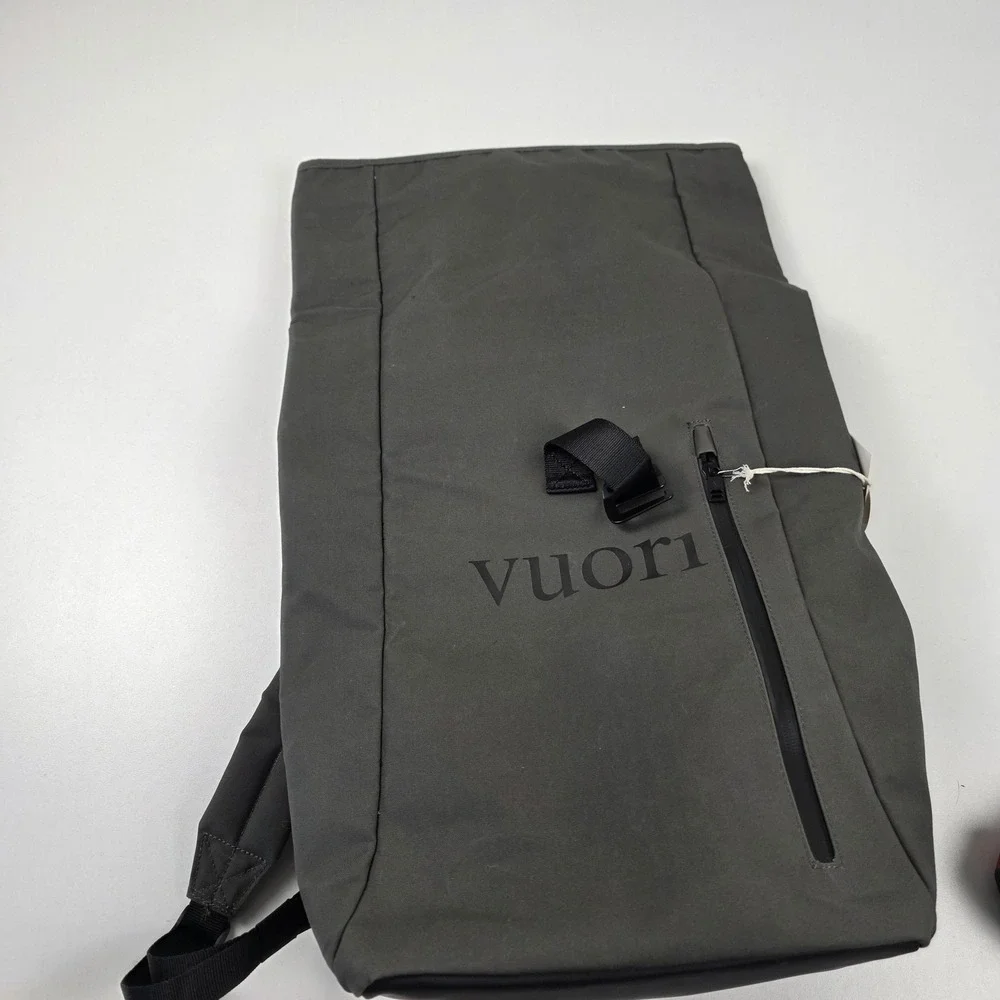 Vuori Roll Top Backpack Gray 18 Inch Laptop Bag Soft Case Travel Men Daypack